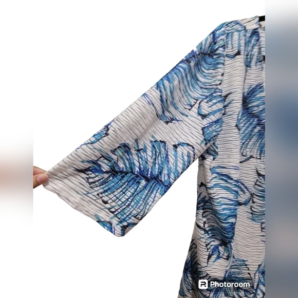 Apt. 9 3X Floral Razor Front Midi Coverup Duster Beachy Summer - Picture 4 of 7